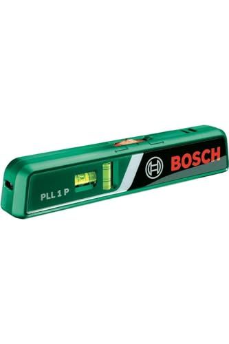 Bosch PLL 1 P: Niveau laser à bulle PLL 1 P de Bosch avec support mural (ligne laser pour un alignement flexible sur les murs et point laser pour un transfert de hauteur facile)